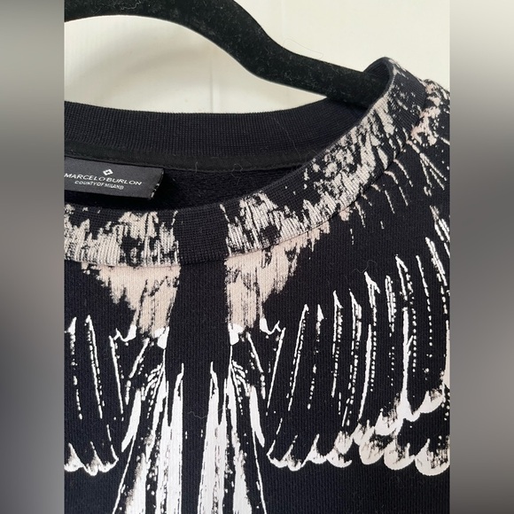 MARCELO BURLON COUNTY OF MILAN Black Icon Wings Sweatshirt - Picture 6 of 14